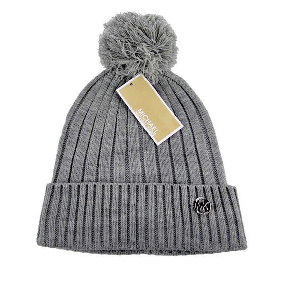 NWT MICHAEL Michael Kors Cuffed Braided Gray Winter Hat Size OS - Picture 1 of 5